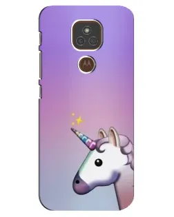 Чехол для Motorola MOTO E7 Plus с картинкой «Единорог градиент»