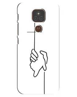 Чехол для Motorola MOTO E7 Plus с картинкой «Рука держит»