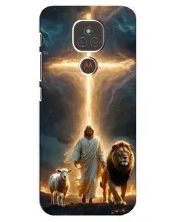 Чехол для Motorola MOTO E7 Plus с картинкой «Лев Иуды и Свет»
