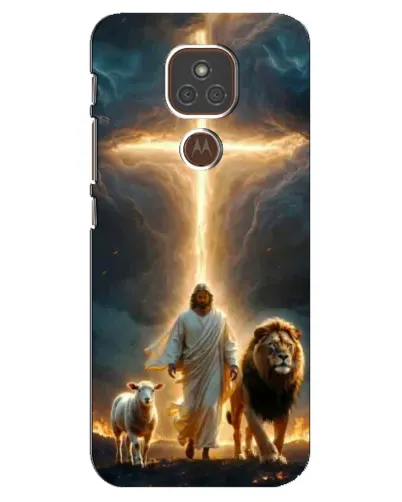 Чехол для Motorola MOTO E7 Plus с картинкой «Лев Иуды и Свет» Чехол для Motorola MOTO E7 Plus с картинкой «Лев Иуды и Свет»