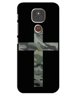 Чехол для Motorola MOTO E7 Plus с картинкой «Милитари Крест»