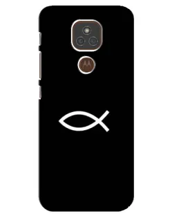 Чехол для Motorola MOTO E7 Plus с картинкой «Символ рыбы Jesus»