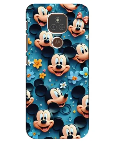 Чехол для Motorola MOTO E7 Plus с картинкой «Паттерн Микки и Минни»