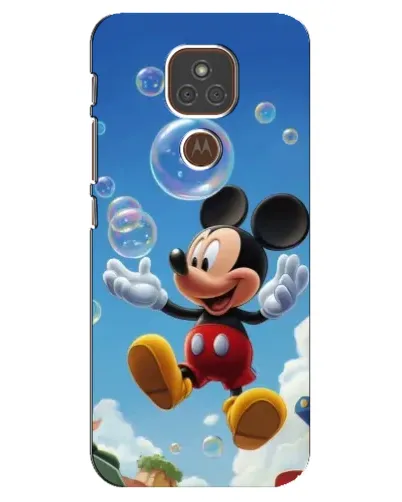 Чехол для Motorola MOTO E7 Plus с картинкой «Mickey и мыльные пузыри»