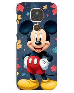 Чехол для Motorola MOTO E7 Plus с картинкой «Осенний Mickey Mouse»