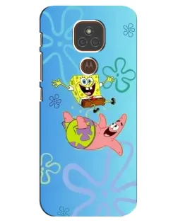 Чехол для Motorola MOTO E7 Plus с картинкой «Спанч Боб и Патрик»