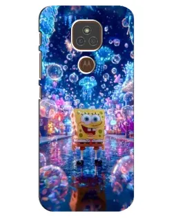 Чехол для Motorola MOTO E7 Plus с картинкой «Неоновый океан»