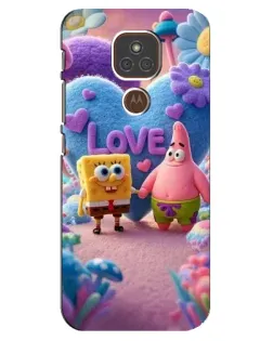Чехол для Motorola MOTO E7 Plus с картинкой «Губка Боб Патрик»