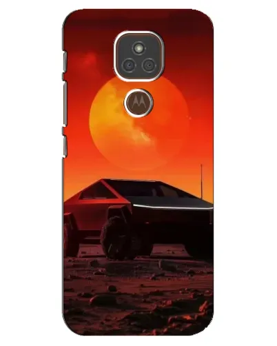 Чехол для Motorola MOTO E7 Plus с картинкой «Cybertruck на Марсе»