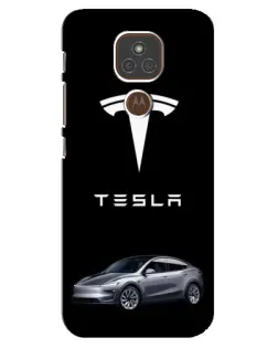Чехол для Motorola MOTO E7 Plus с картинкой «Tesla Model Y»