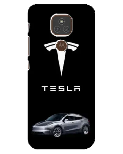 Чехол для Motorola MOTO E7 Plus с картинкой «Tesla Model Y»