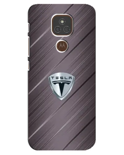 Чехол для Motorola MOTO E7 Plus с картинкой «Металлическая текстура Tesla»