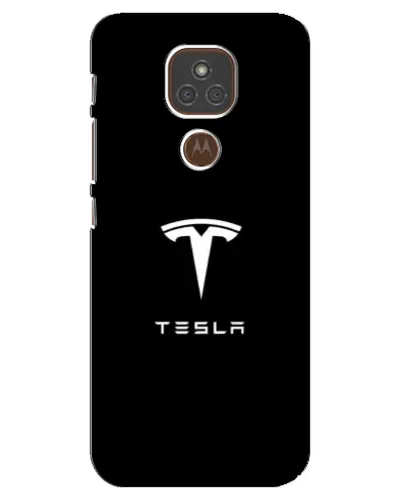 Чехол для Motorola MOTO E7 Plus с картинкой «Tesla White Logo»