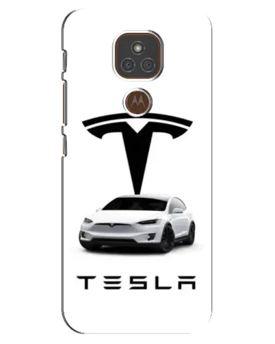 Чехол для Motorola MOTO E7 Plus с картинкой «Tesla White Style»