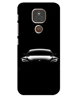 Чехол для Motorola MOTO E7 Plus с картинкой «Фары Tesla Night»