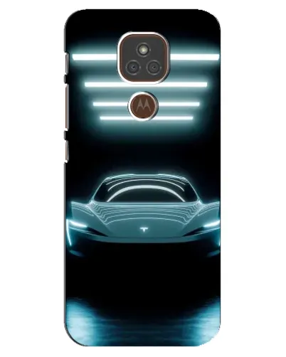 Чехол для Motorola MOTO E7 Plus с картинкой «Tesla в неоне»