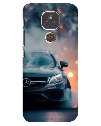Чехол для Motorola MOTO E7 Plus с картинкой «Mercedes — ночной город»