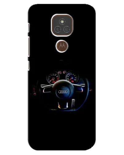 Чехол для Motorola MOTO E7 Plus с картинкой «Салон Audi — руль»