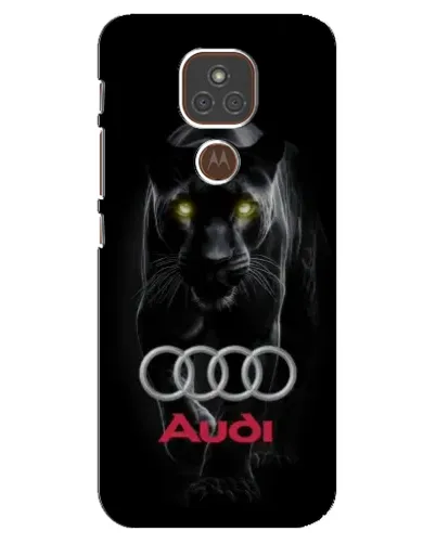 Чехол для Motorola MOTO E7 Plus с картинкой «Пантера и Audi»