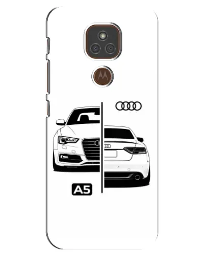 Чехол для Motorola MOTO E7 Plus с картинкой «Audi — контрастный дизайн»