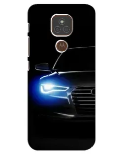 Чехол для Motorola MOTO E7 Plus с картинкой «Неоновый взгляд Audi»