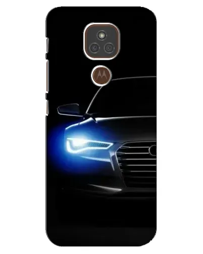 Чехол для Motorola MOTO E7 Plus с картинкой «Неоновый взгляд Audi»