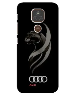 Чехол для Motorola MOTO E7 Plus с картинкой «Графика — пантера и Audi»