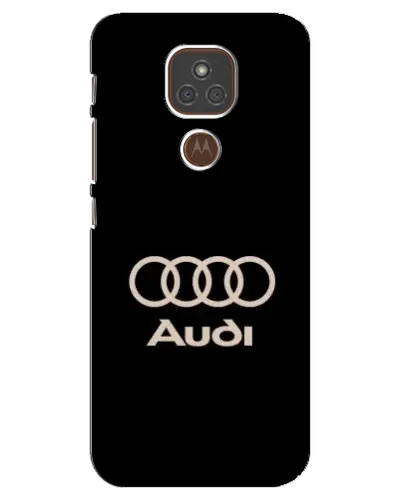 Чехол для Motorola MOTO E7 Plus с картинкой «Audi — золотой логотип»