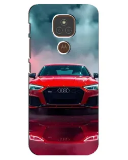 Чехол для Motorola MOTO E7 Plus с картинкой «Audi RS — красный стиль»