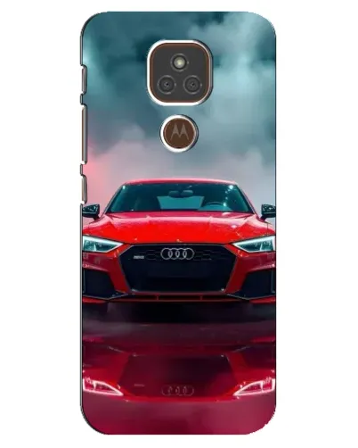 Чехол для Motorola MOTO E7 Plus с картинкой «Audi RS — красный стиль»