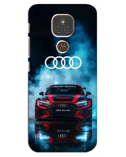 Чехол для Motorola MOTO E7 Plus с картинкой «Audi Sport — неон»