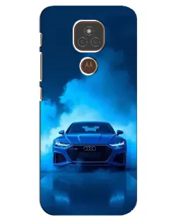 Чехол для Motorola MOTO E7 Plus с картинкой «Audi — голубая энергия»