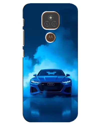 Чехол для Motorola MOTO E7 Plus с картинкой «Audi — голубая энергия»
