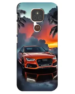 Чехол для Motorola MOTO E7 Plus с картинкой «Audi — закат»