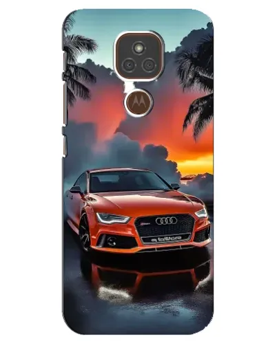 Чехол для Motorola MOTO E7 Plus с картинкой «Audi — закат»