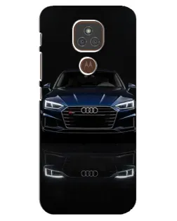 Чехол для Motorola MOTO E7 Plus с картинкой «Audi — ночное отражение»
