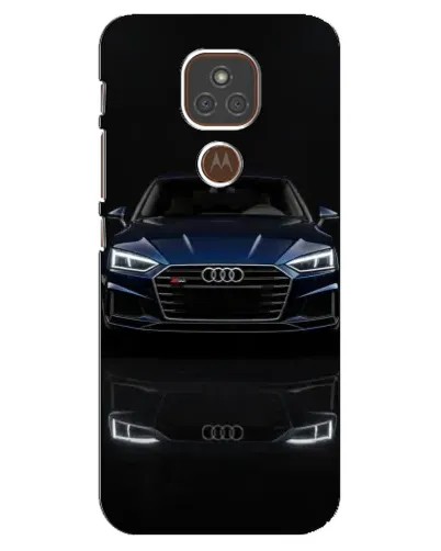 Чехол для Motorola MOTO E7 Plus с картинкой «Audi — ночное отражение»
