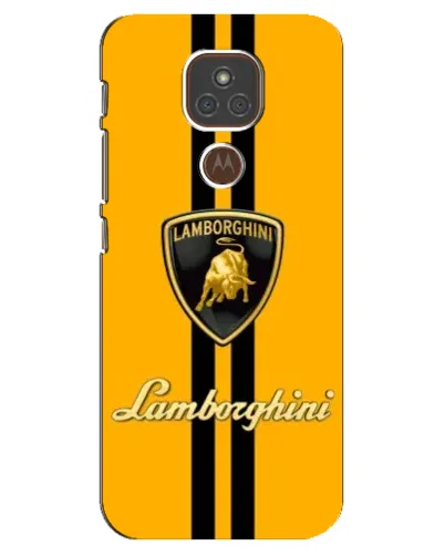 Чехол для Motorola MOTO E7 Plus с картинкой «Lamborghini Stripe желтый»