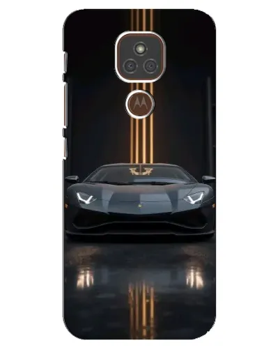 Чехол для Motorola MOTO E7 Plus с картинкой «Lamborghini золотые линии»