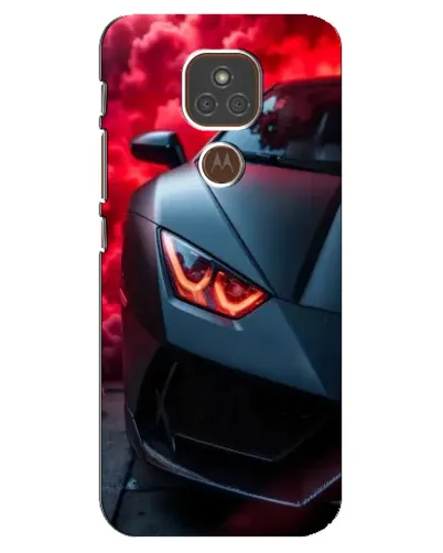 Чехол для Motorola MOTO E7 Plus с картинкой «Lamborghini красное сияние»
