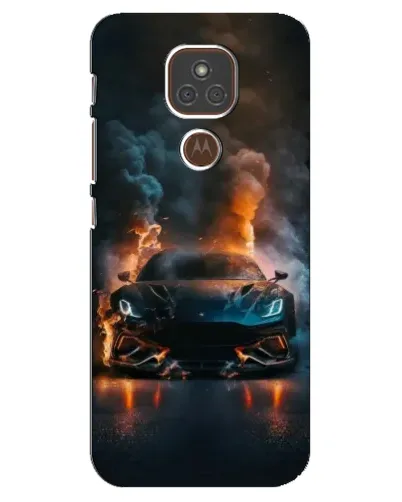 Чехол для Motorola MOTO E7 Plus с картинкой «Lamborghini дымная эстетика»