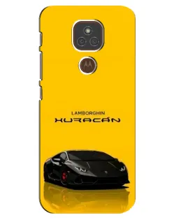 Чехол для Motorola MOTO E7 Plus с картинкой «Lamborghini Huracan черный»