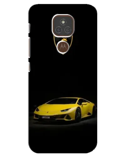 Чехол для Motorola MOTO E7 Plus с картинкой «Lamborghini желтый акцент»