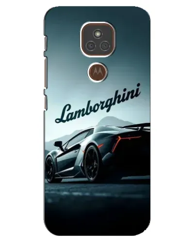 Чехол для Motorola MOTO E7 Plus с картинкой «Классическая надпись Lamborghini»