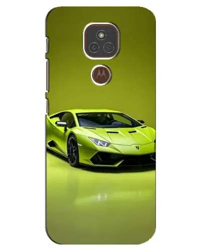 Чехол для Motorola MOTO E7 Plus с картинкой «Салатовый Lamborghini Huracan»
