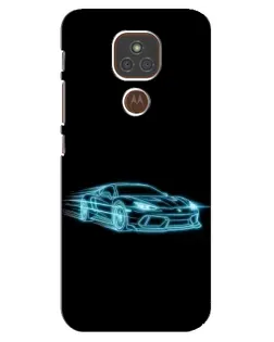 Чехол для Motorola MOTO E7 Plus с картинкой «Неоновый контур Lamborghini»