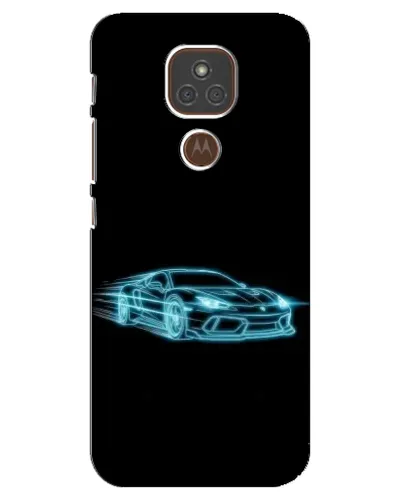 Чехол для Motorola MOTO E7 Plus с картинкой «Неоновый контур Lamborghini»