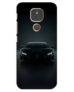 Чехол для Motorola MOTO E7 Plus с картинкой «Черный Lamborghini Aventador»