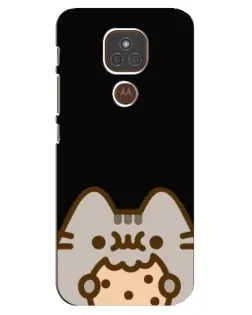 Чехол для Motorola MOTO E7 Plus с картинкой «Пушин на черном»