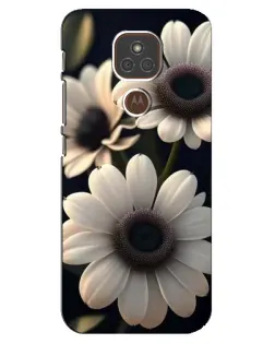 Чехол для Motorola MOTO E7 Plus с картинкой «Белые маргаритки макро»